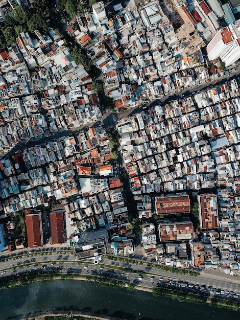 Luchtbeeld van het stadslandschap