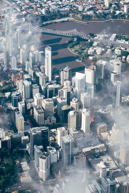 Luchtbeeld van het stadslandschap