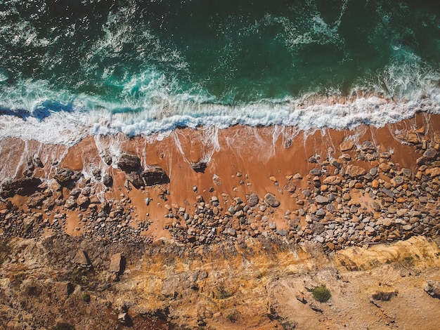 Luchtbeeld van het strand