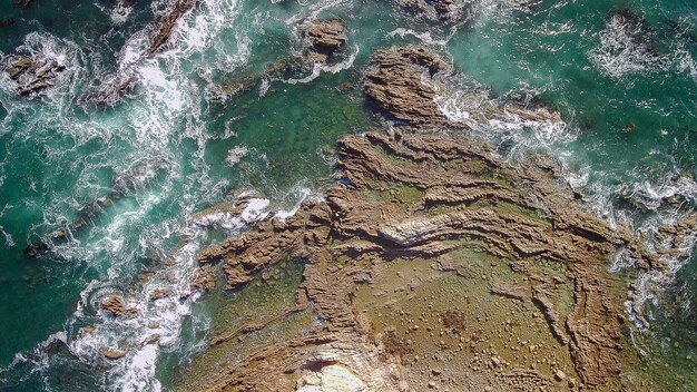 Luchtbeeld van het strand