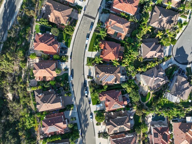 Luchtbeeld van huizen in Vista Carlsbad in het noorden van San Diego, Californië, VS