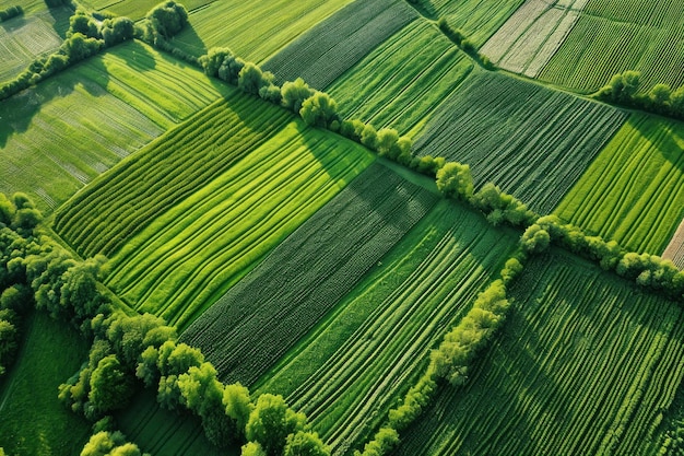 Luchtbeeld van landbouwgrond Generate Ai