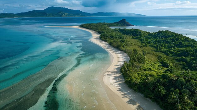 Luchtbeeld van Sandy Beach Island