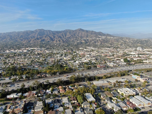 Luchtfoto boven glendale los angeles county, californië, vs