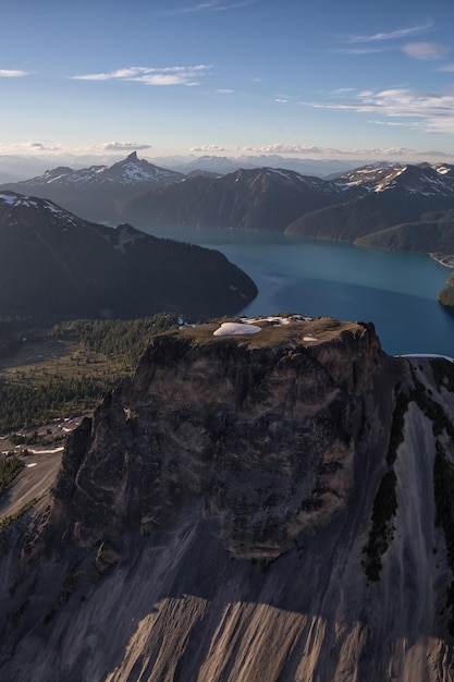 Luchtfoto Canadese berglandschap natuur achtergrond