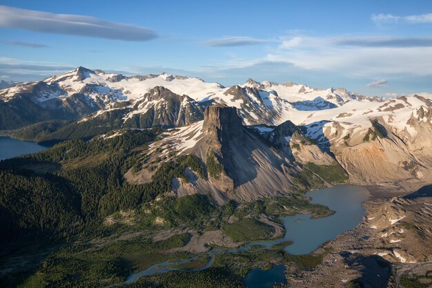 Luchtfoto Canadese berglandschap natuur achtergrond