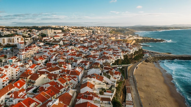 Luchtfoto drone-weergave van Ericeria Portugal