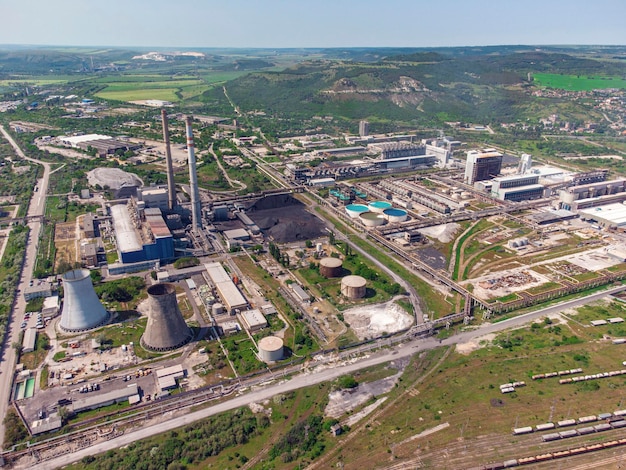 Foto luchtfoto foto van industriële zone