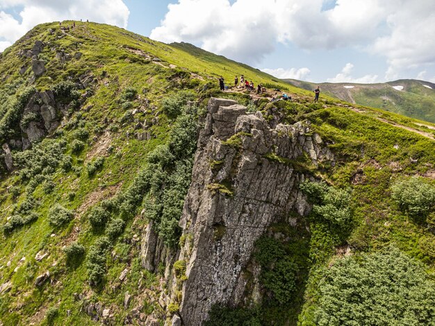 Luchtfoto Landschap Berg Tracking toerisme trace