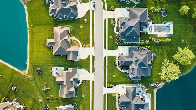 Luchtfoto landschapsarchitectuur rijke herenhuis buurt huizen dak weergave luchtfoto