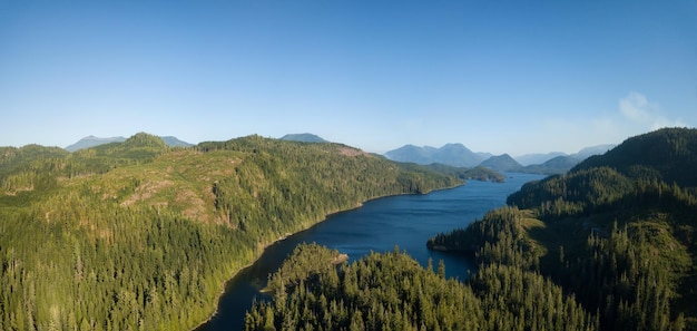 Luchtfoto landschapsmening van Alice Lake