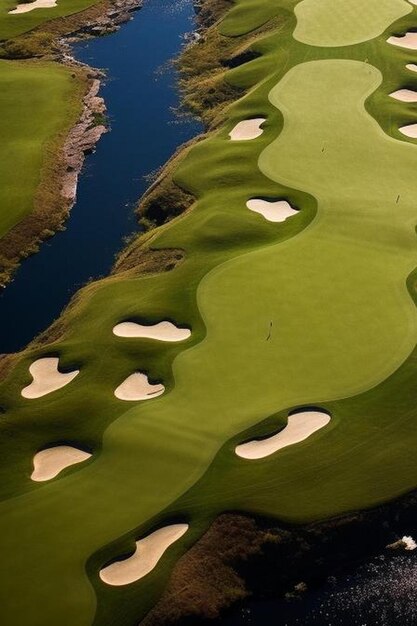 luchtfoto's van de golfbaan