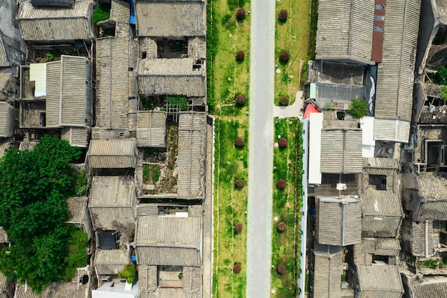 Luchtfoto's van de oude stad chaozhou in china