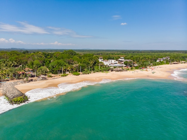 Luchtfoto Tangalle Beach Sri Lanka uitzicht van bovenaf