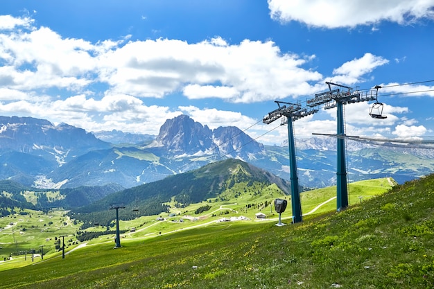 Luchtfoto tram in Val Gardena