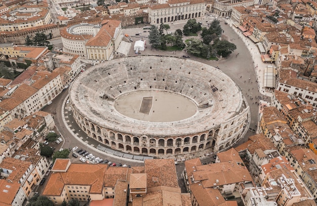 Luchtfoto van Arena di Verona, Italië