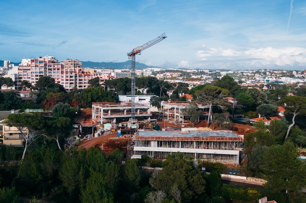 Luchtfoto van bouwplaats in Cascais Portugal