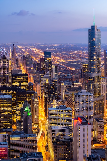 Luchtfoto van chicago skylines south