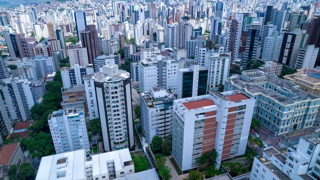 Luchtfoto van de centrale regio van de commerciële gebouwen van Belo Horizonte Minas Gerais Brazilië