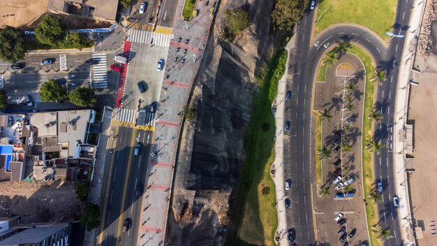 Luchtfoto van de Chorrillos-promenade in Lima Peru