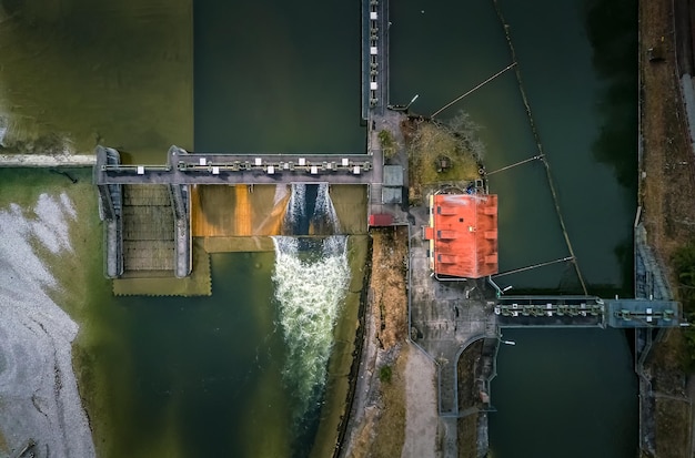 Luchtfoto van de dam