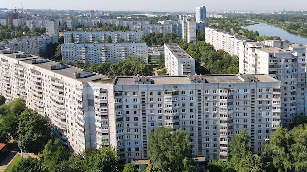 Luchtfoto van de grootste woonwijk in de stad Kharkov