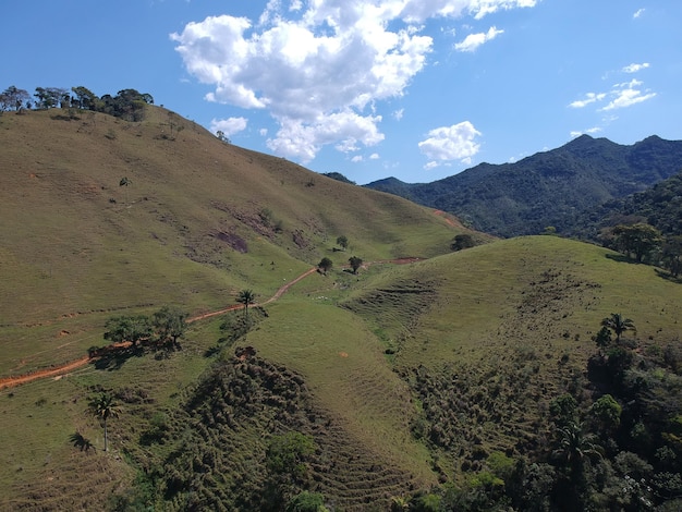 Luchtfoto van de natuur in Lumiar, Nova Friburgo, Rio de Janeiro. Drone foto.