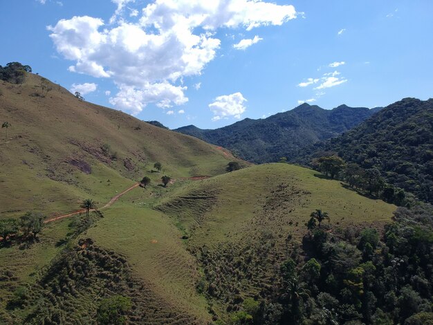 Luchtfoto van de natuur in Lumiar, Nova Friburgo, Rio de Janeiro. Drone foto.