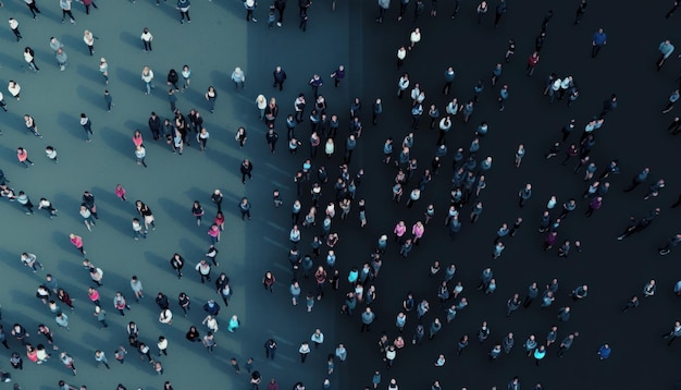 Luchtfoto van de oversteekplaats voor voetgangers van boven Ia generatief