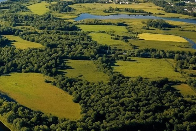 Luchtfoto van de Potomac rivier die Virginia scheidt van Maryland.