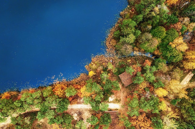 Foto luchtfoto van de rivier