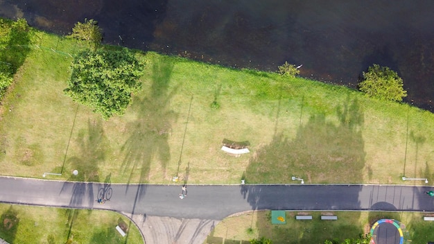 Luchtfoto van de rodrigo de freitas-lagune in Rio de Janeiro