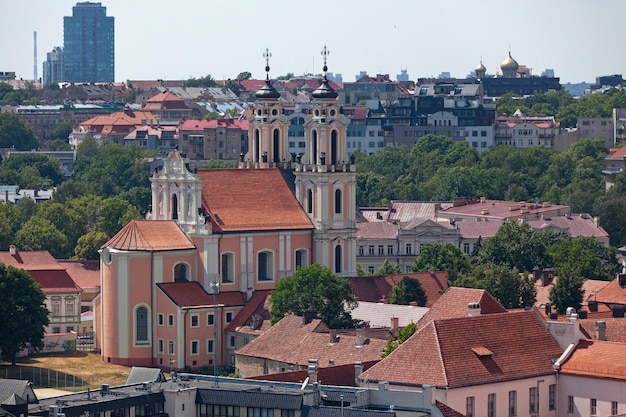 Luchtfoto van de Sint-Catharinakerk in Vilnius