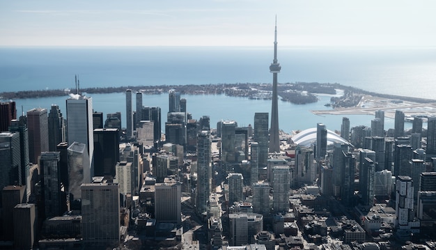 Luchtfoto van de skyline van de stad Toronto, Canada