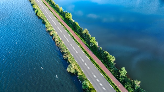 Luchtfoto van de snelweg weg