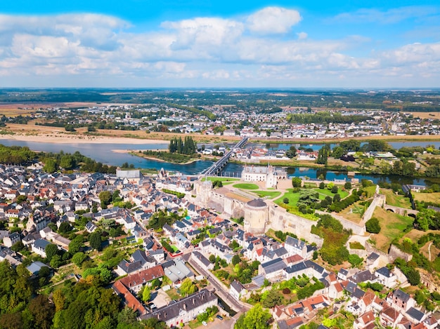 Luchtfoto van de stad Amboise Frankrijk