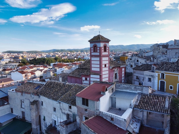 luchtfoto van de stad cehegin murcia spanje