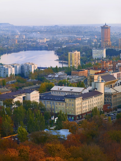 Luchtfoto van de stad Donetsk