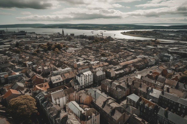 Luchtfoto van de stad Dundee