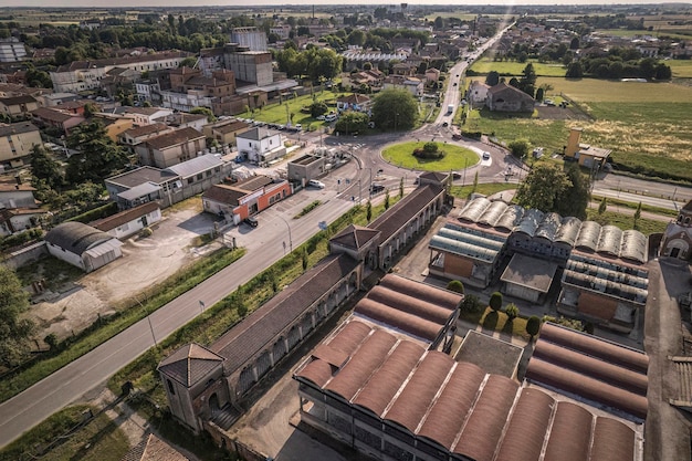 Luchtfoto van de stad Lendinara