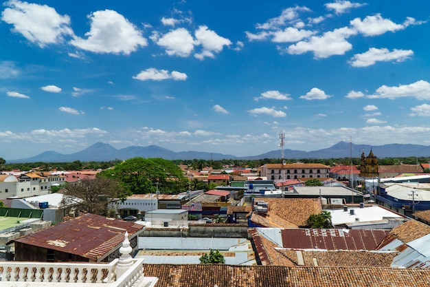 Luchtfoto van de stad Leon, Nicaragua