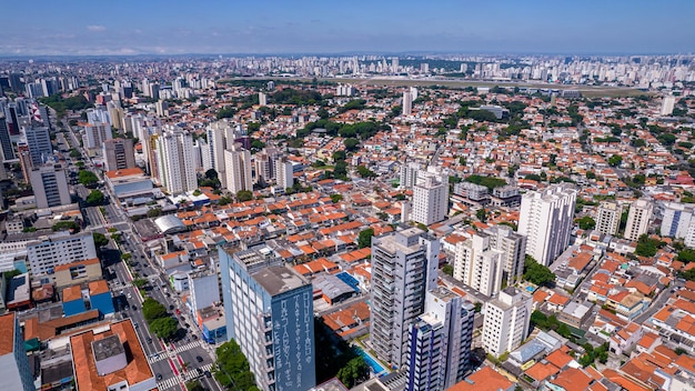 Luchtfoto van de stad Sao Paulo, Brazilië. In de buurt van Vila Clementino, Jabaquara