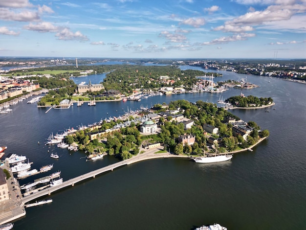 Luchtfoto van de stad Stockholm Zweden Stockholm is de hoofdstad en grootste stad van Zweden