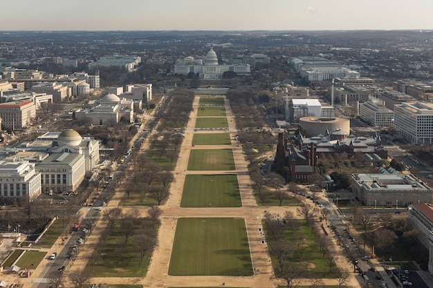 Luchtfoto van de stad Washington DC, Verenigde Staten.