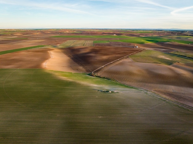 Luchtfoto van de velden rond Rueda in Valladolid