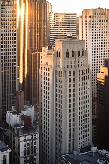 Foto luchtfoto van de wolkenkrabbers van midtown manhattan new york city