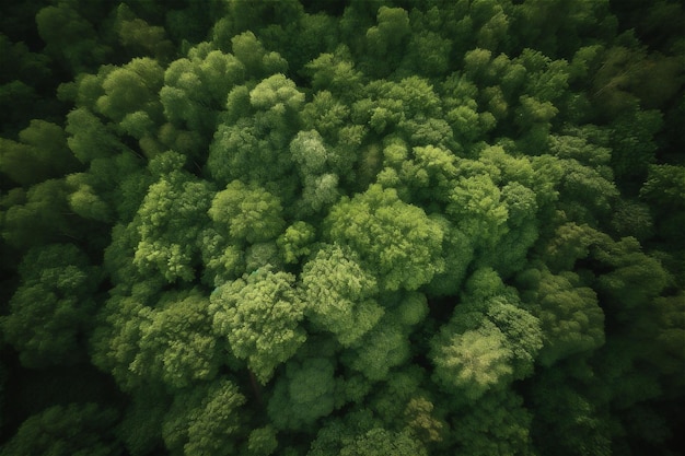 Luchtfoto van een bos met een bos op de achtergrond.