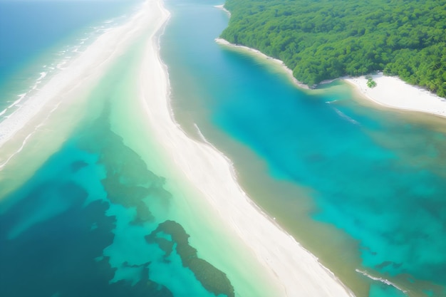 luchtfoto van een prachtig tropisch strand