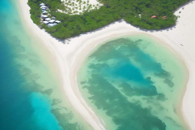 luchtfoto van een prachtig tropisch strand