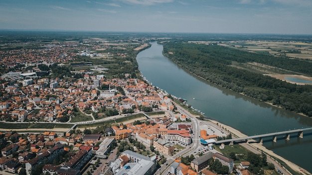 Luchtfoto van een prachtige stad Rijeka, Kroatië